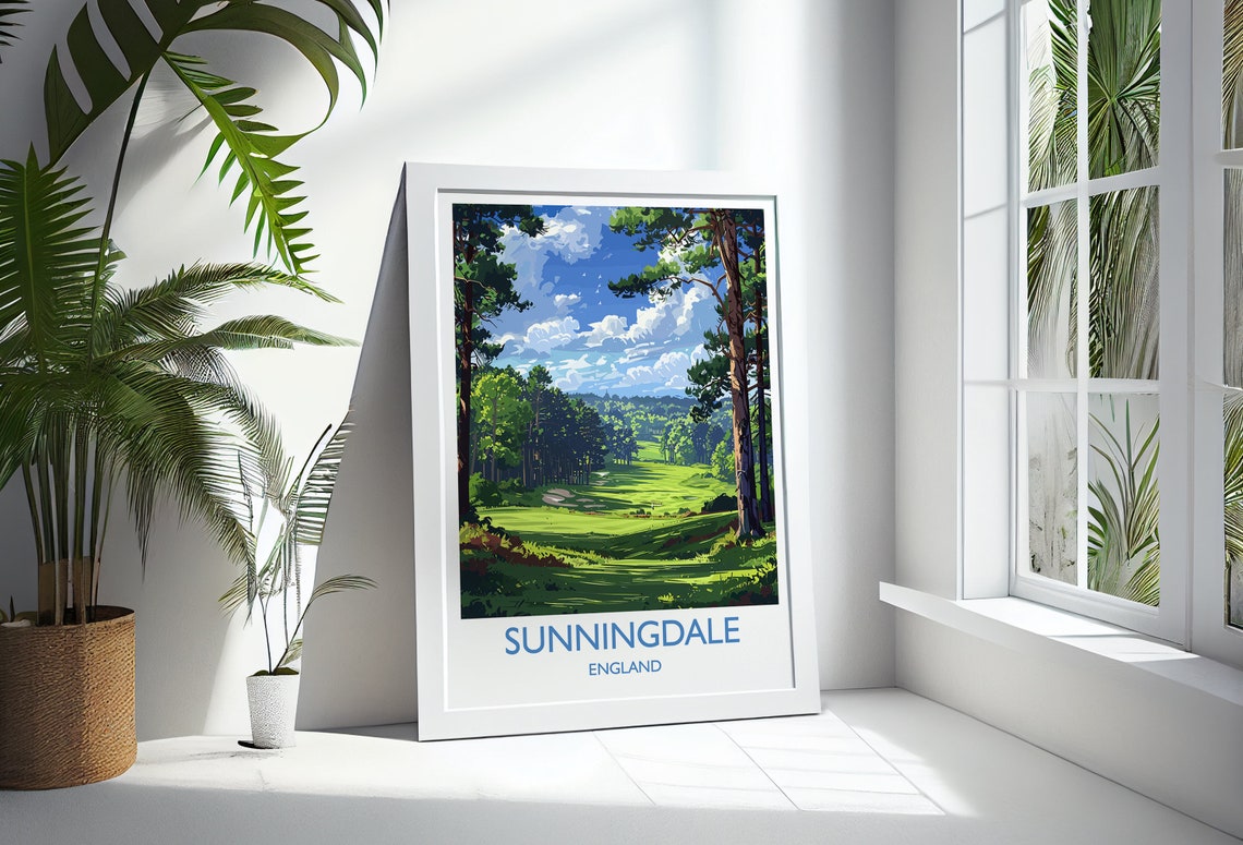 Sunningdale England Golf Course Pine Forest Fairway Travel Poster - Image 3