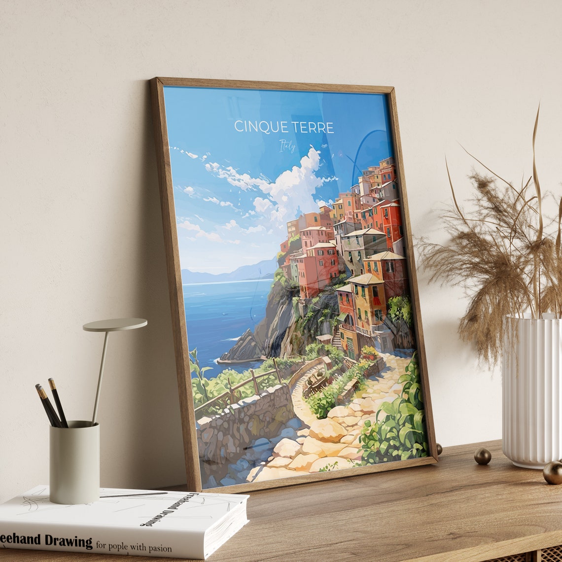 Cinque Terre Italy Colorful Cliff Village Travel Poster Wall Decor - Image 2
