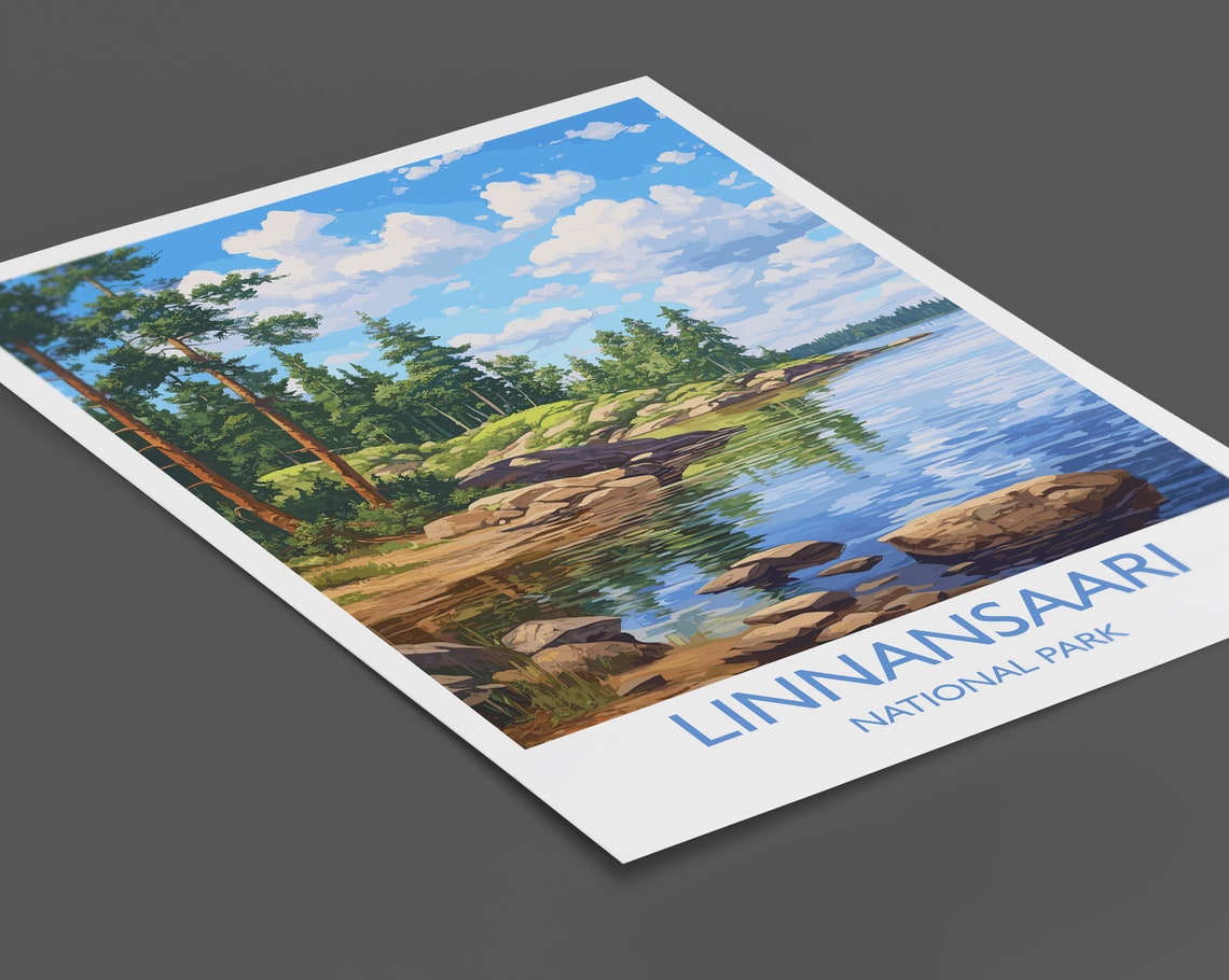 Linnansaari National Park Finnish Lakeland Pine Forest Art Poster - Image 2