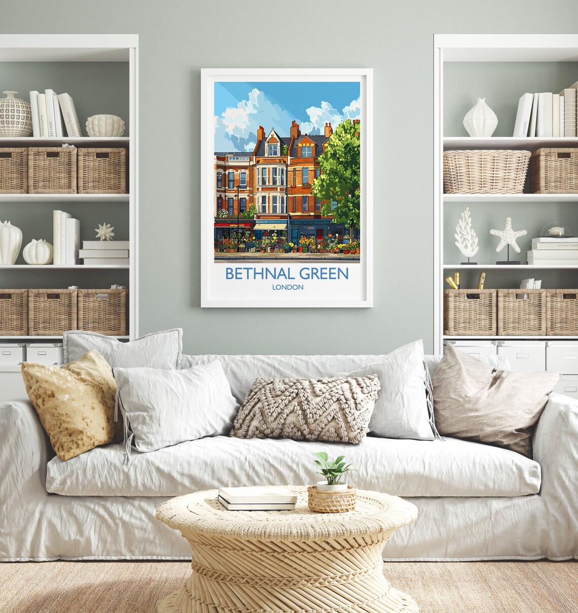 Bethnal Green London Brick Shopfronts And Flower Stalls Travel Poster - Image 4