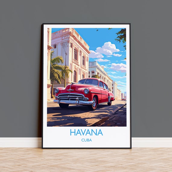 Havana Travel Print Travel Poster Of Havana Cuba Havana Art Havana Gift Wall Art Print