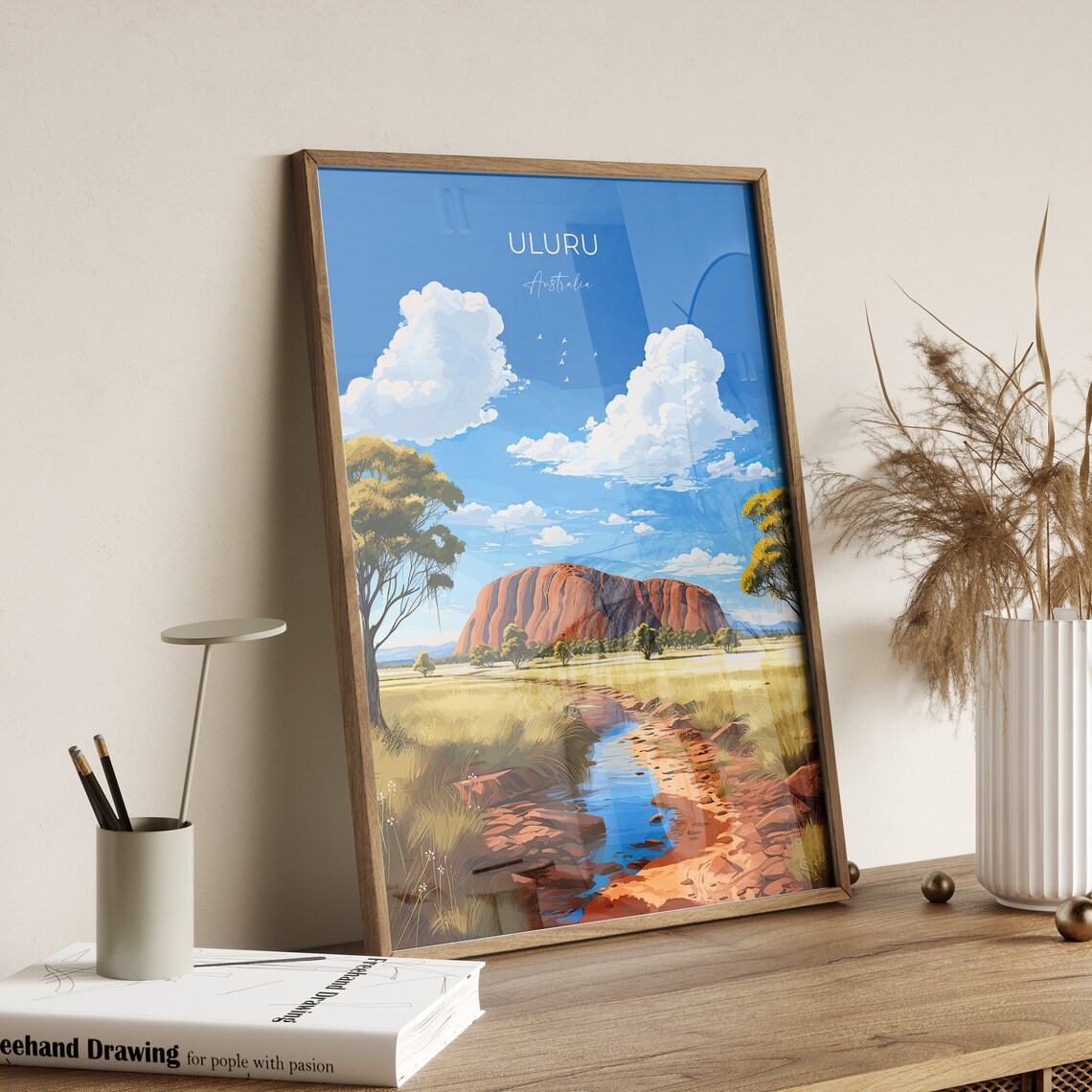 Uluru Travel Poster, Australia Landscape Art Print - Image 2