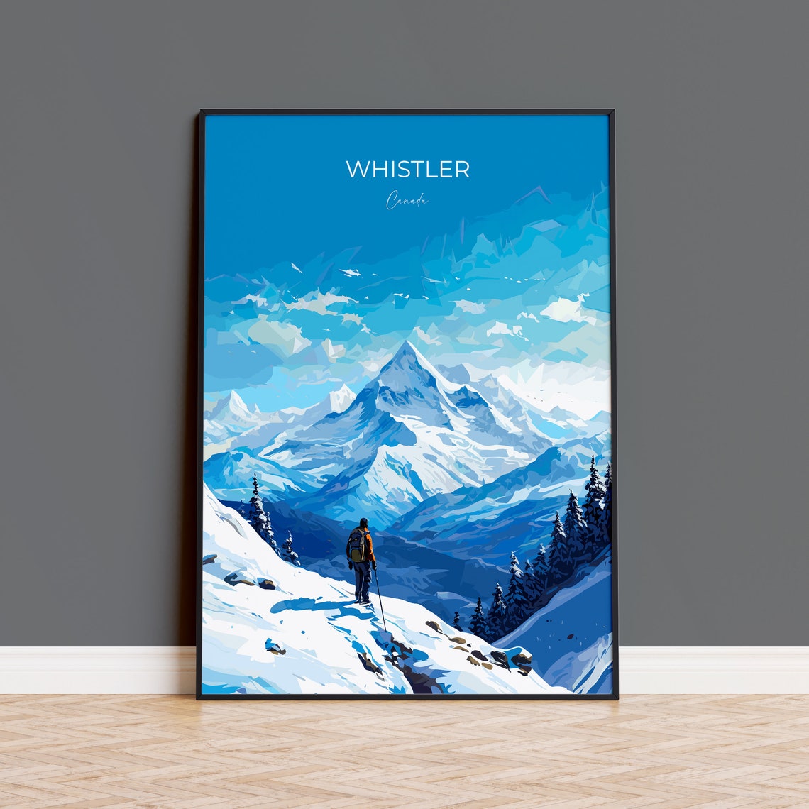 Whistler Wall Art Travel Print Travel Poster Of Whistler Ski Poster Whistler Art Gift Canada Ski Art Travel Gift
