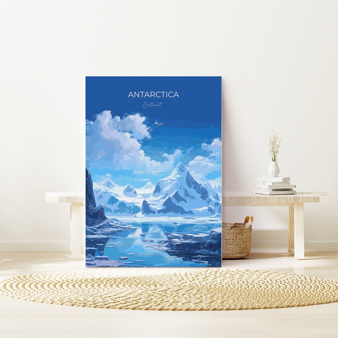 Antarctica Polar Peaks Frozen Bay Icebergs Travel Poster Wall Decor - Image 3