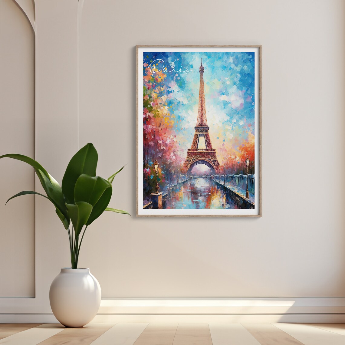 Eiffel Tower Impressionist Painting Paris France Oil Style Poster - Image 4