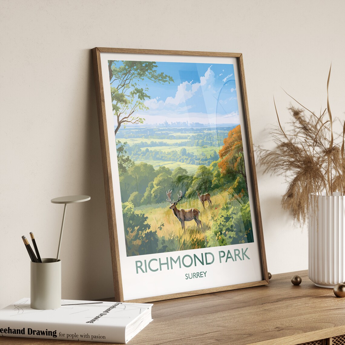 Richmond Park Surrey London Travel Poster - Image 3