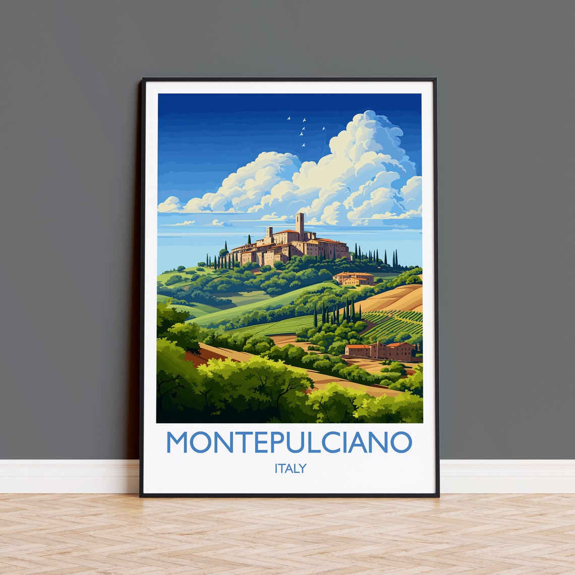 Montepulciano Travel Print Wall Art Travel Poster Of Montepulciano Montepulciano Art Lovers Gift Italy Italy Art Gift