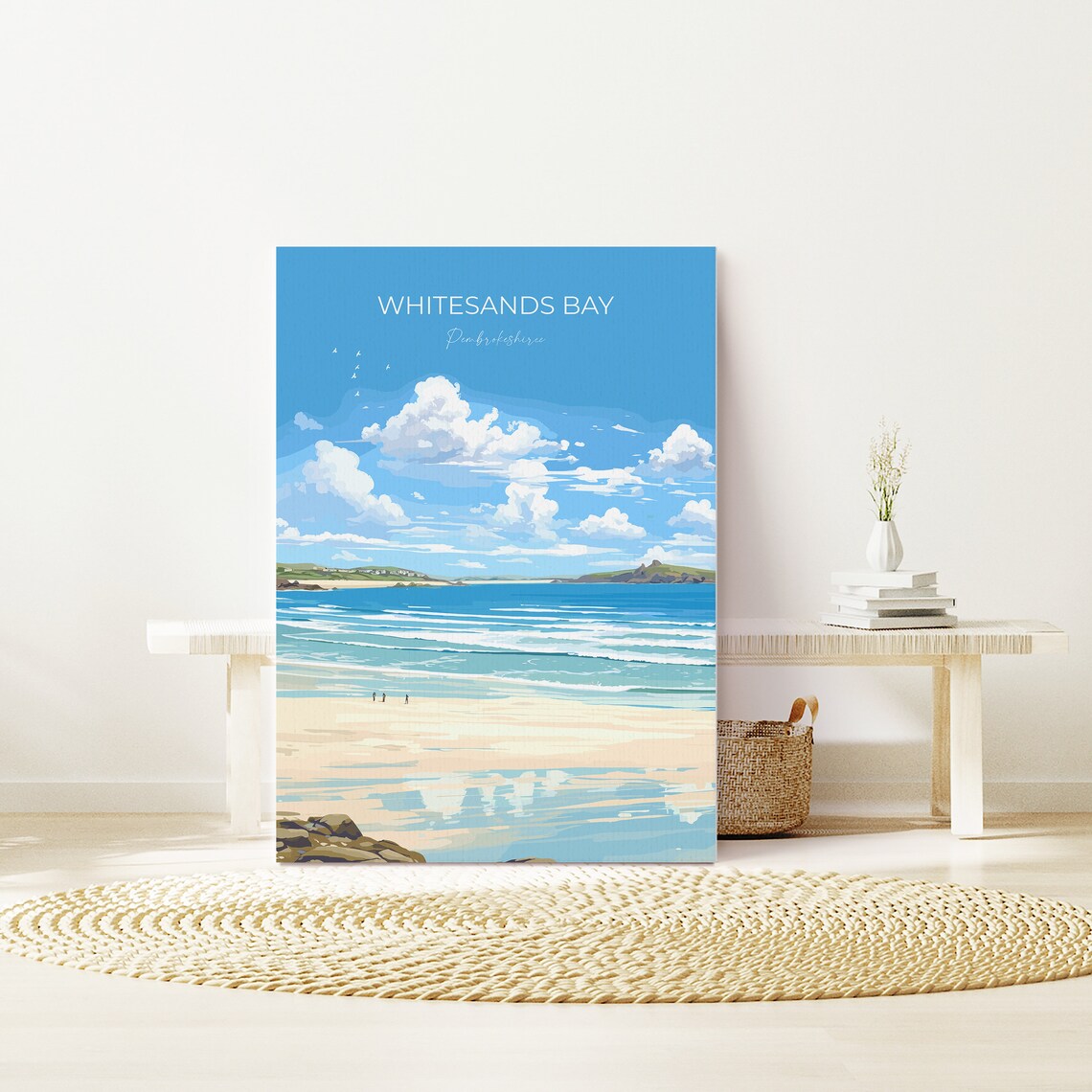 Whitesands Bay Travel Poster, Pembrokeshire Art Print - Image 3