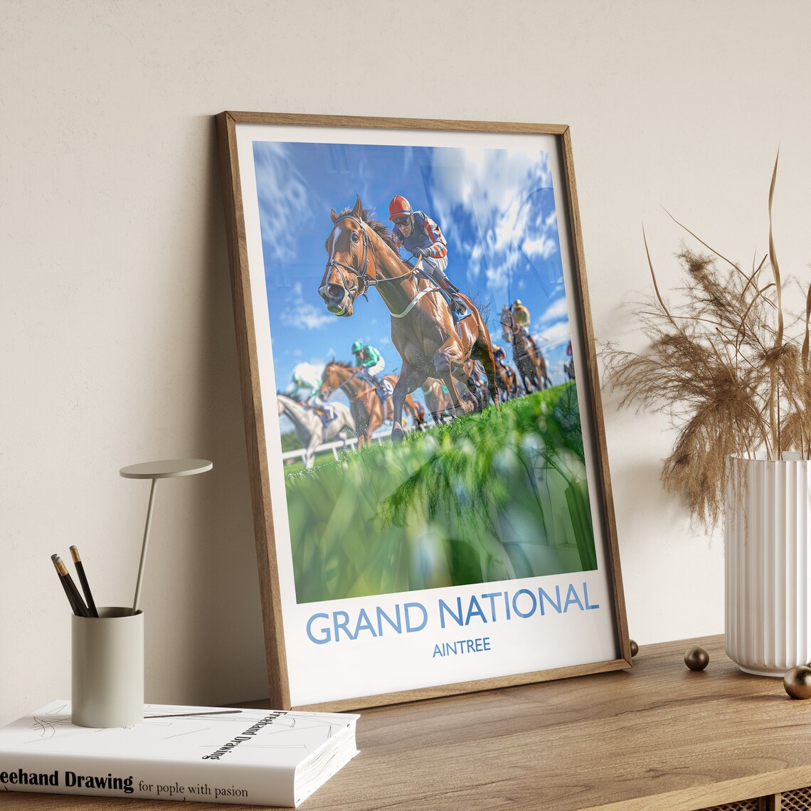 Grand National Aintree Horse Racing Finish Line Photo Style Poster - Image 2
