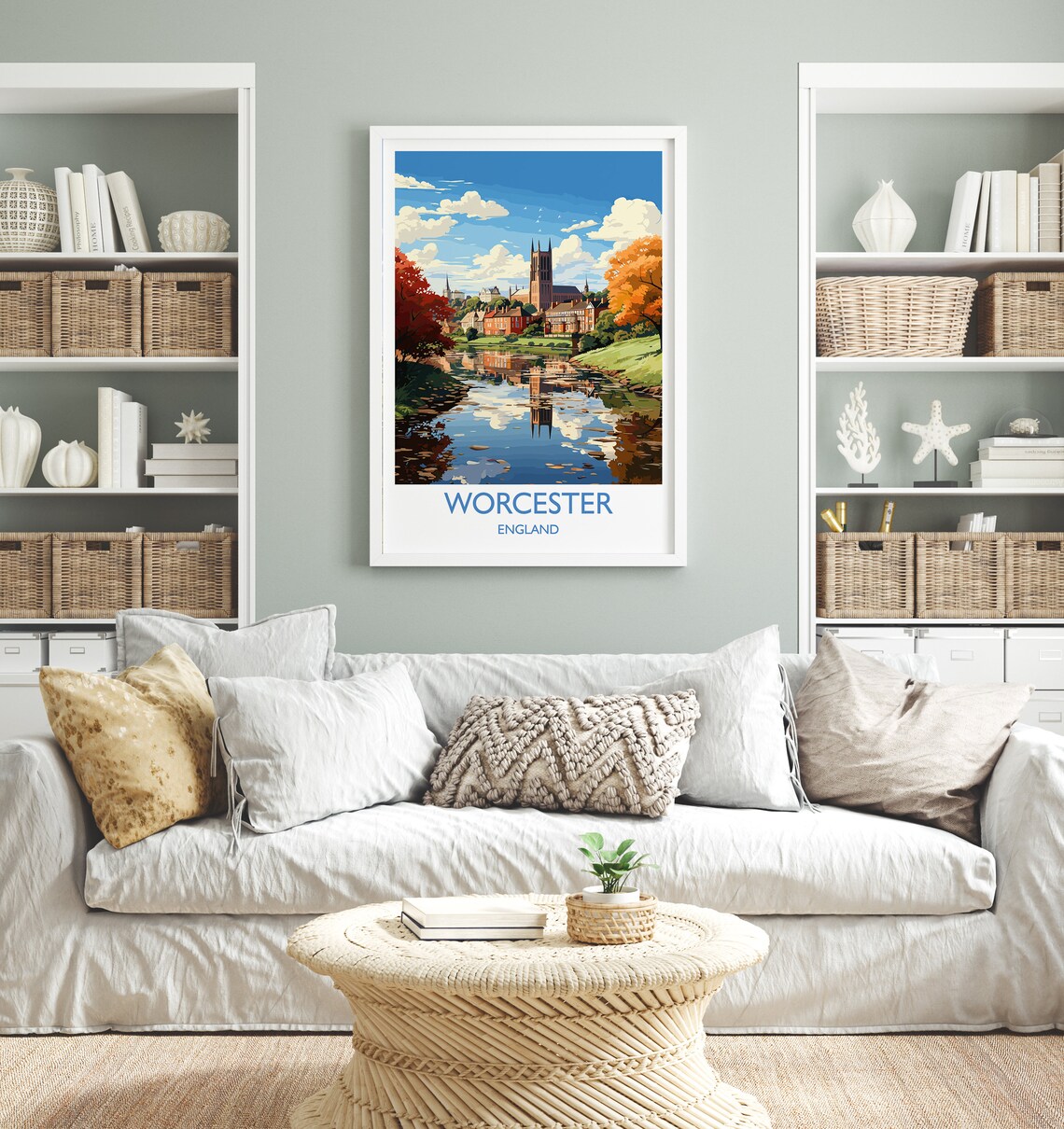 Worcester Travel Poster, England Countryside Art - Image 4