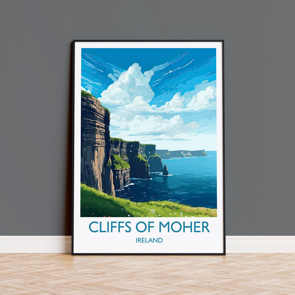 Cliffs of Moher Ireland Towering Sea Cliffs Ocean Travel Poster