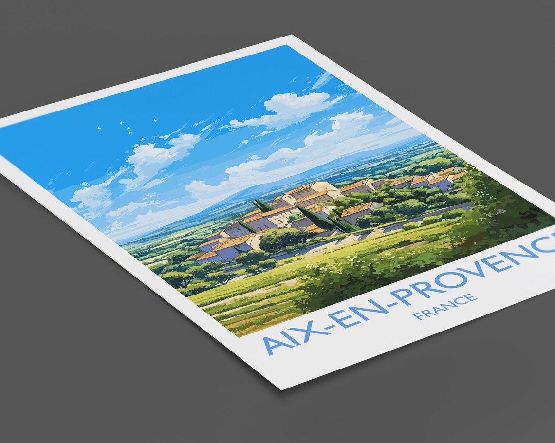 Aix En Provence France Village Green Valley Countryside Art Poster - Image 2