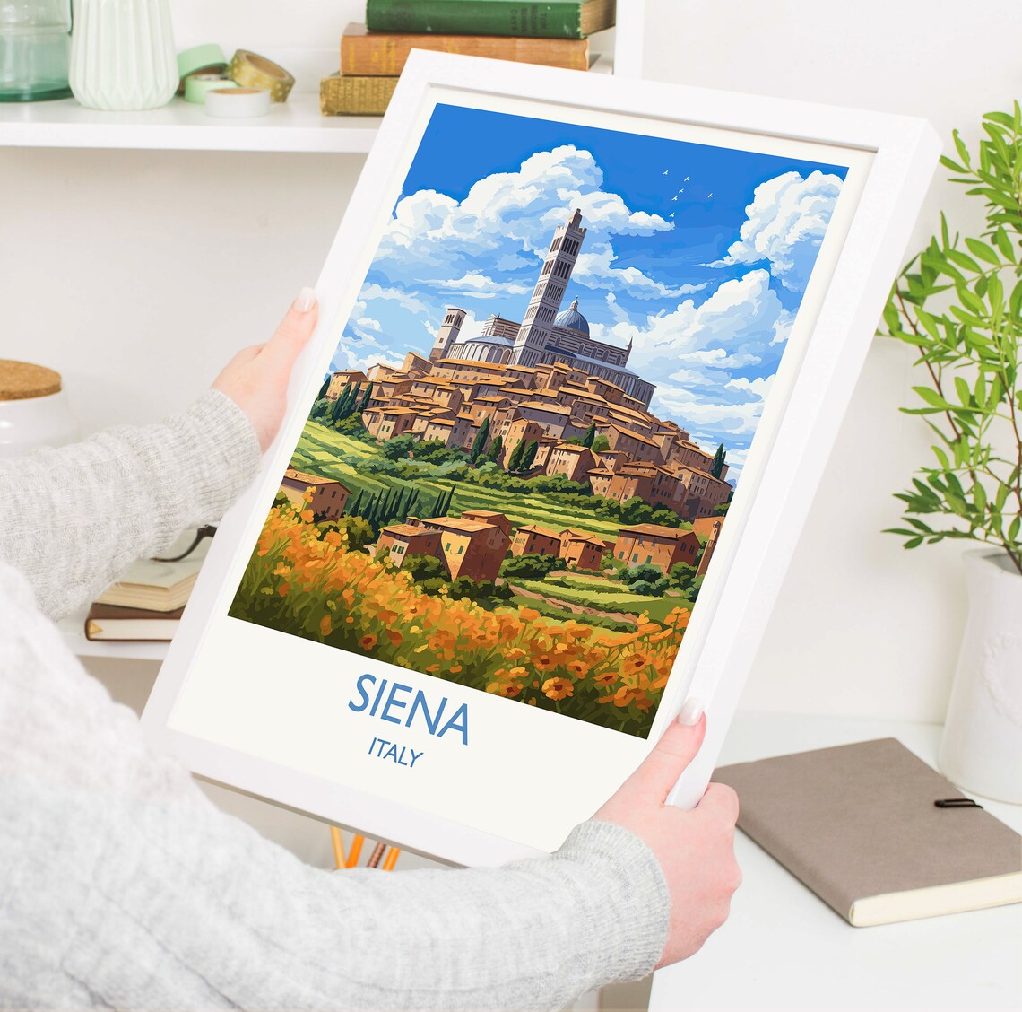 Siena Italy Historic Cathedral Hilltop Tuscan Town Travel Poster - Image 5