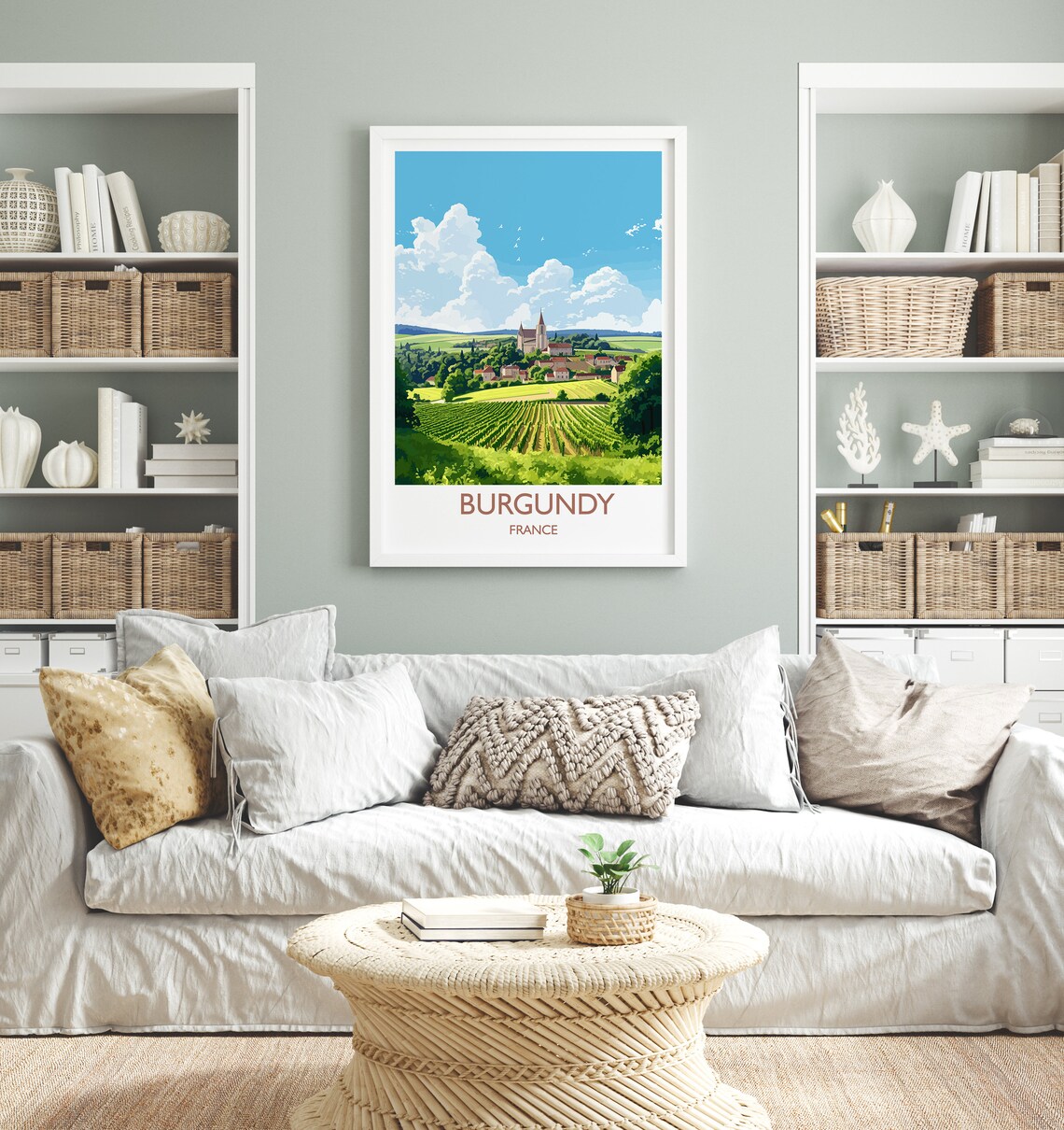 Burgundy Travel Poster, France Wine Region Art - Image 4