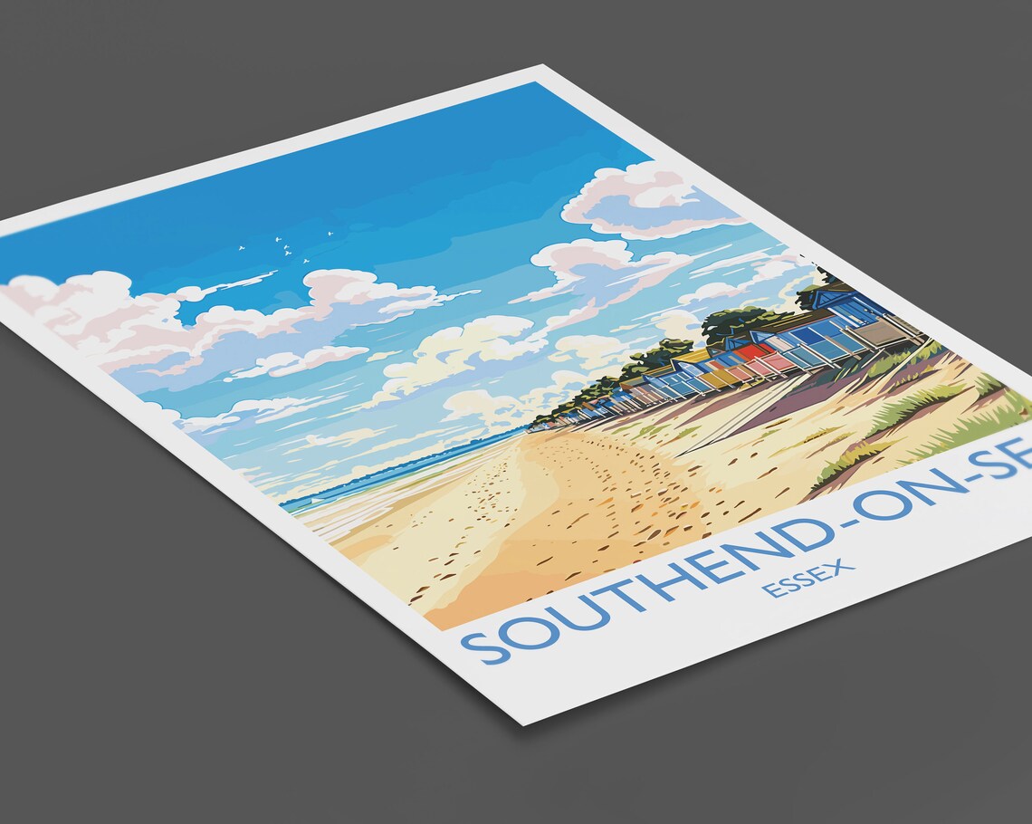 Southend On Sea Travel Poster, Essex Coastal Art - Image 2