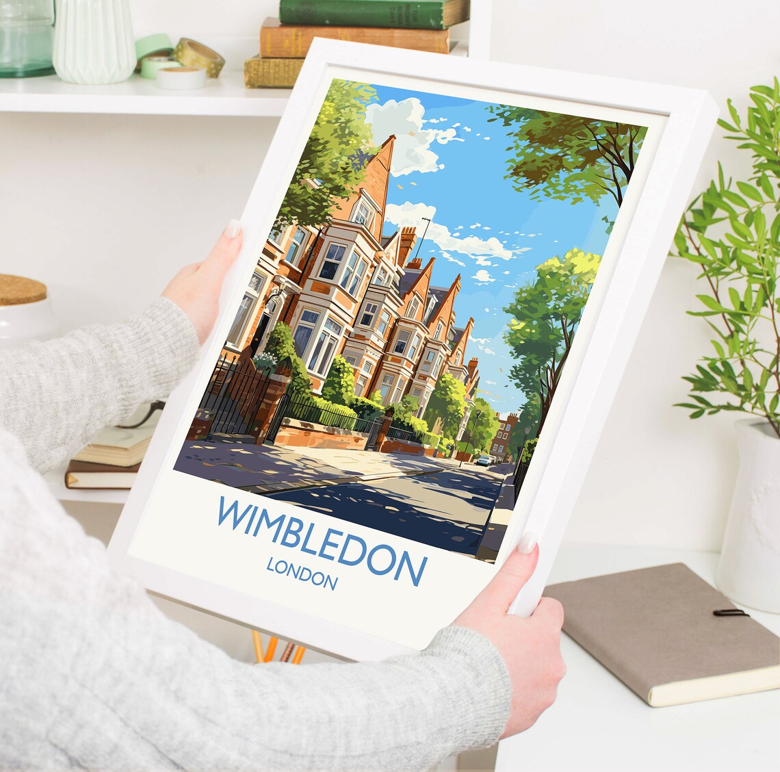 Wimbledon London Victorian Street Trees Travel Poster Wall Decor - Image 5