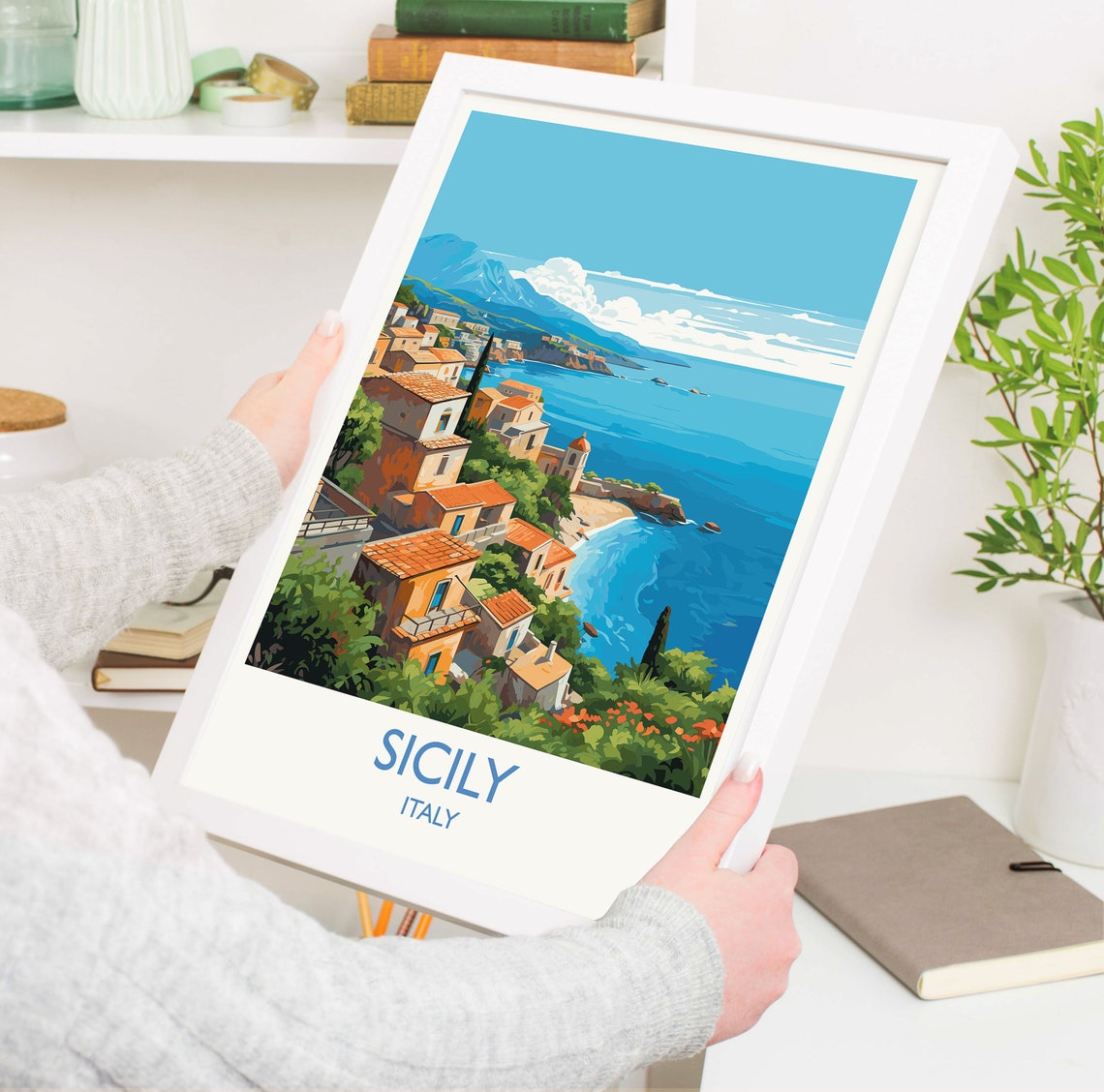Sicily Italy Coastal Village Sea Mediterranean Travel Poster - Image 5