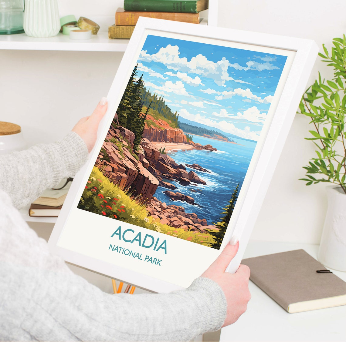 Acadia Travel Print Travel Poster Of Acadia National Park Maine Usa Acadia Travel Gift - Image 5
