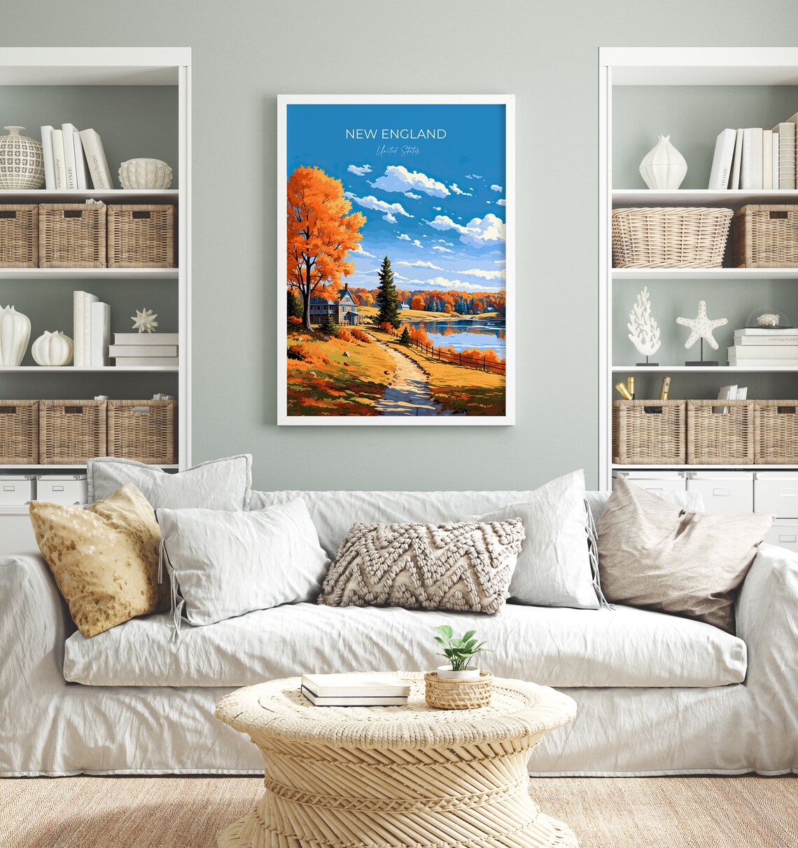 New England Travel Poster, Autumn Fall Art Print - Image 4