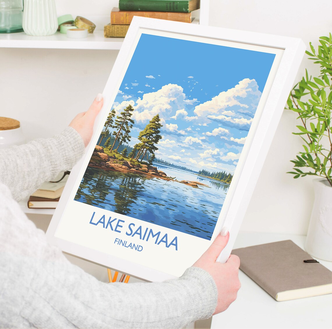 Lake Saimaa Finland Rocky Pine Shore Lake View Travel Poster - Image 5
