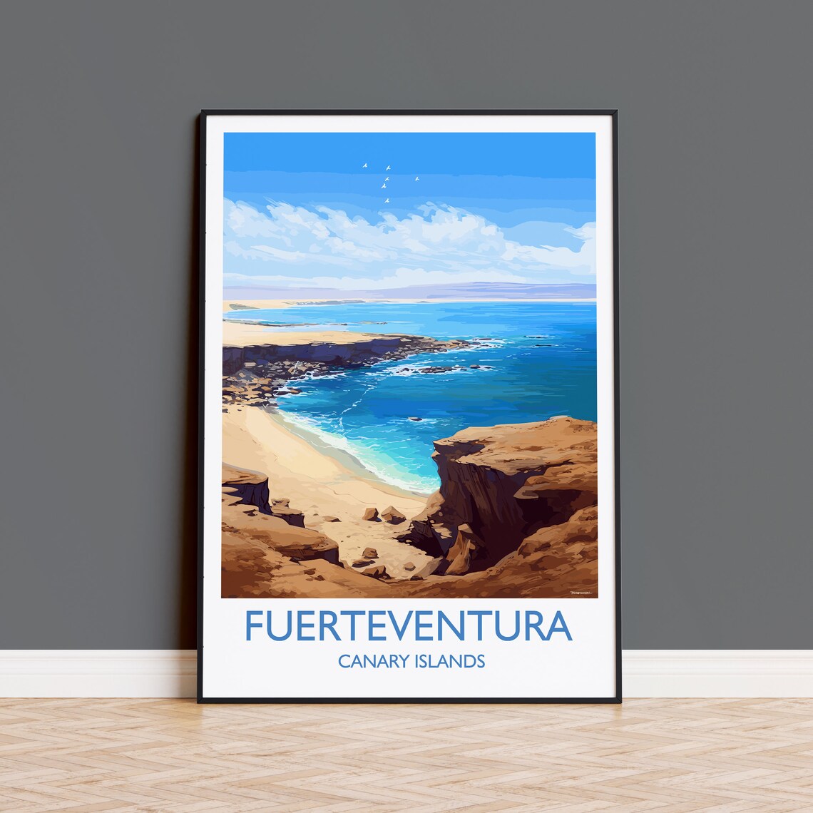 Fuerteventura Travel Poster, Canary Islands Art Print