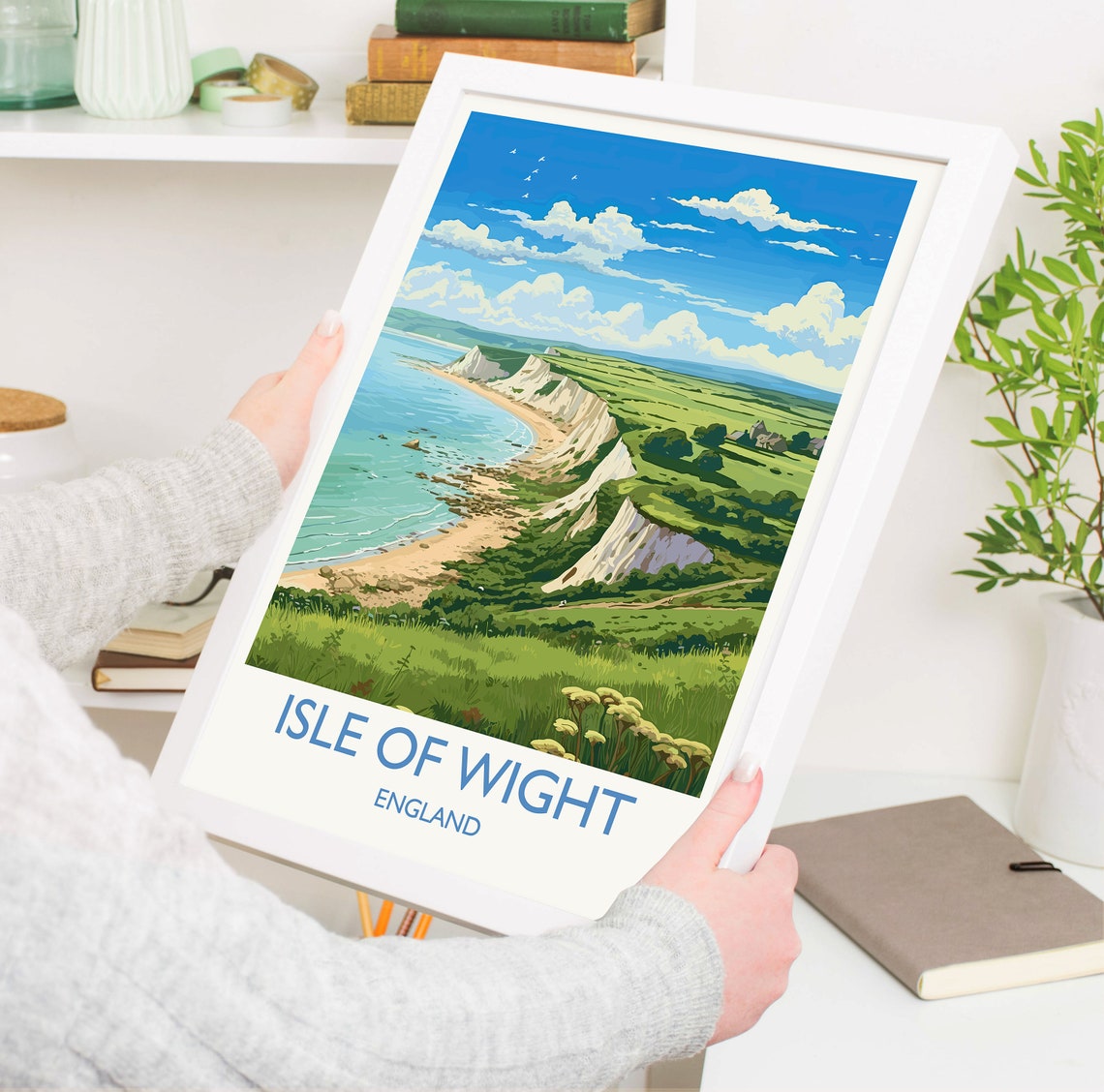 Isle Of Wight Travel Print Travel Poster Of Isle Of Wight England Coast Art Isle Of Wight Gift Wall Art Print - Image 5