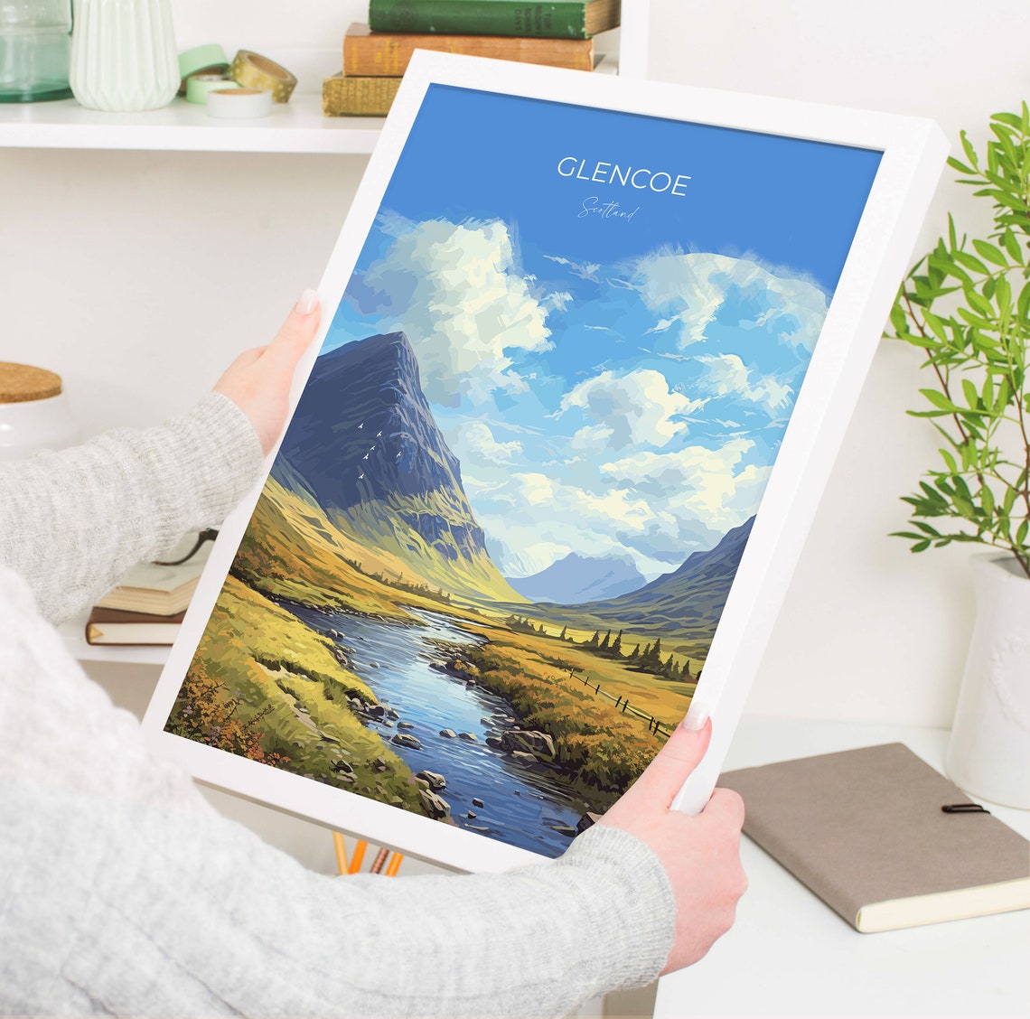 Glencoe Scotland Dramatic Mountain Valley River Scene Poster - Image 5