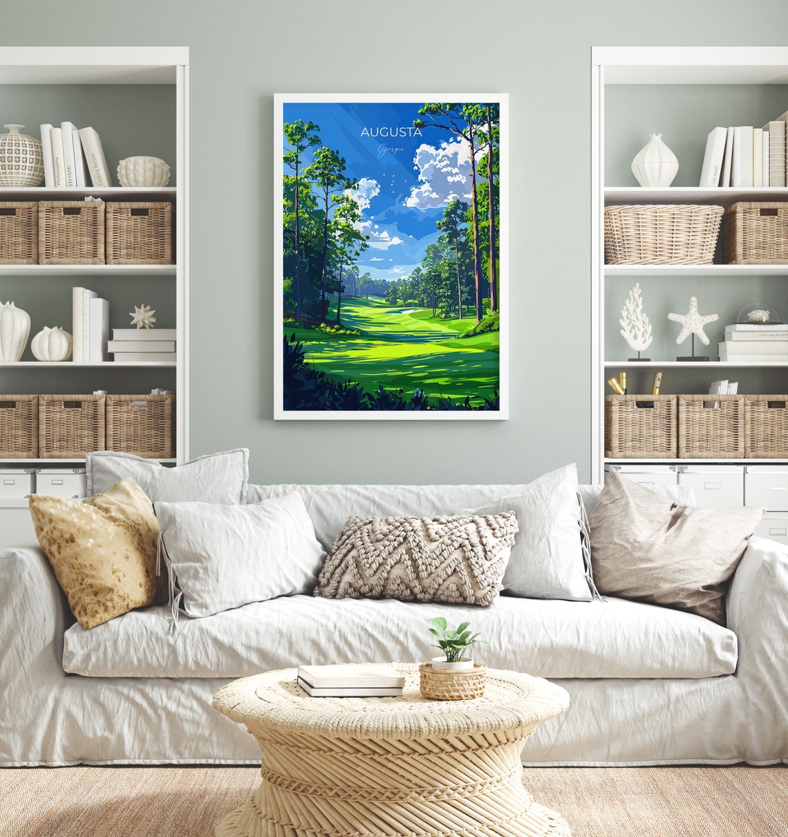 Augusta Georgia Pine Forest Golf Course Fairway Travel Poster - Image 4