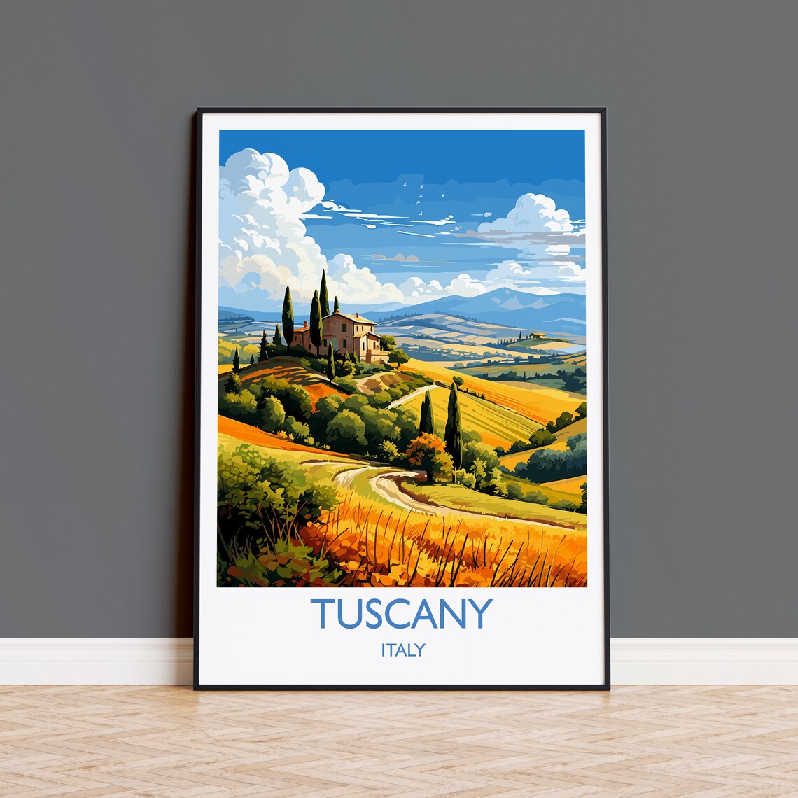 Tuscany Travel Poster, Italy Art Print for Walls