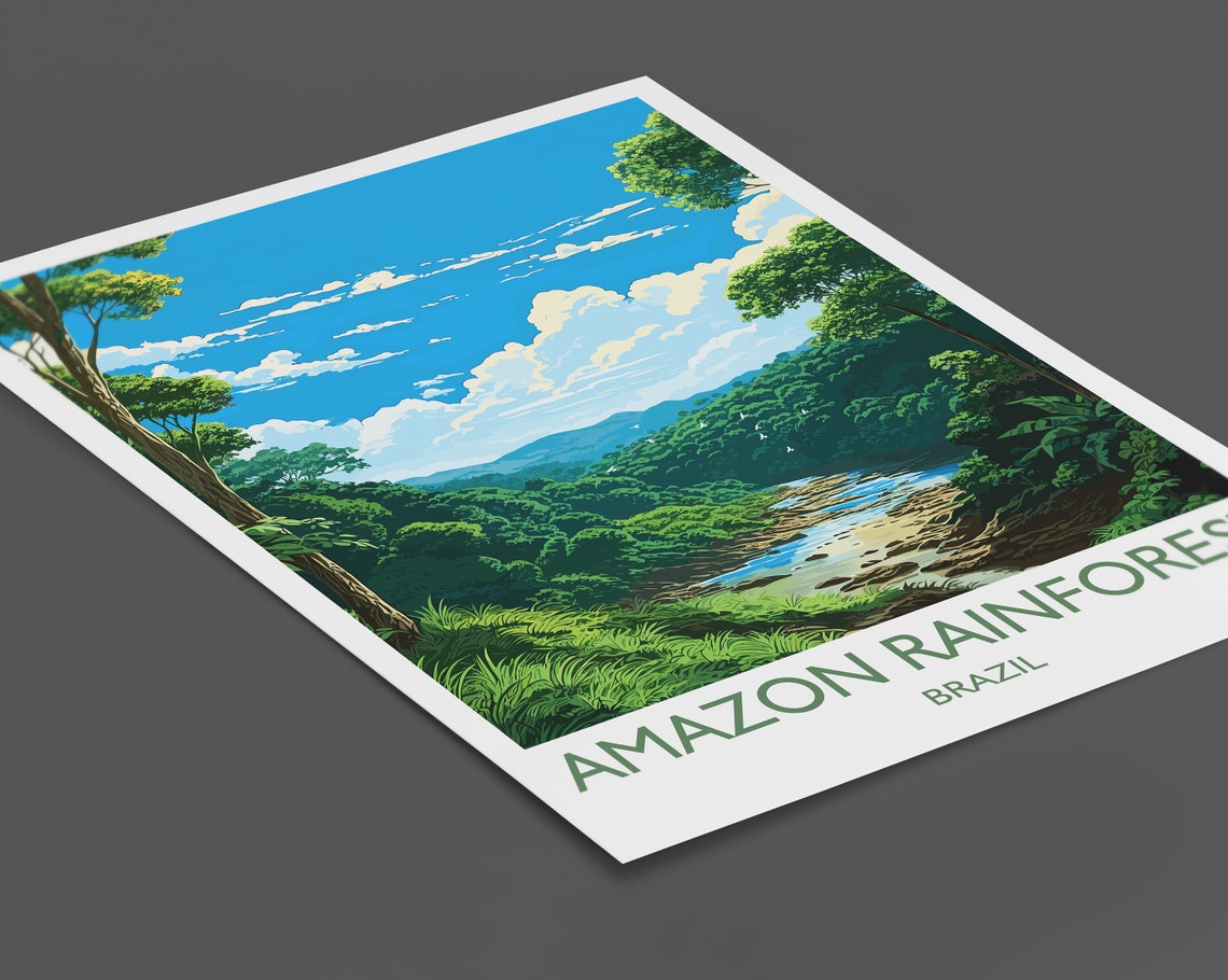 Amazon Rainforest Poster Travel Print Of Amazon Rainforest Brazil Travel Gift - Image 2