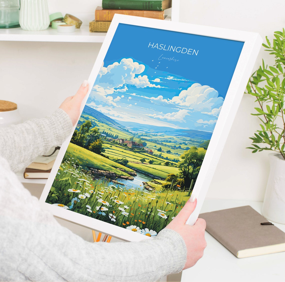 Haslingden Lancashire Wildflower Meadow Countryside Travel Poster - Image 5