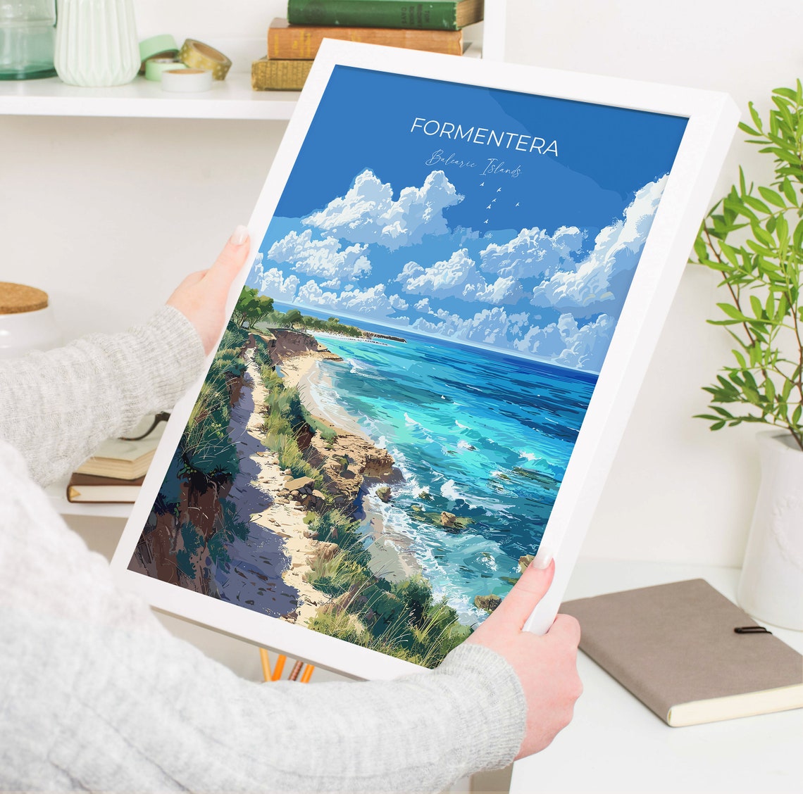 Formentera Balearic Islands Turquoise Beach Coastline Poster - Image 3