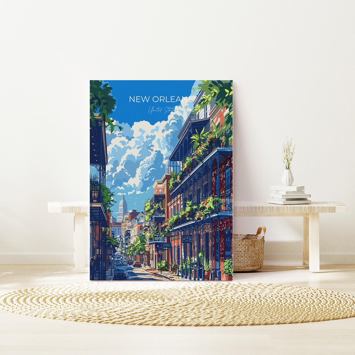 New Orleans French Quarter Iron Balconies Street Travel Poster - Image 2