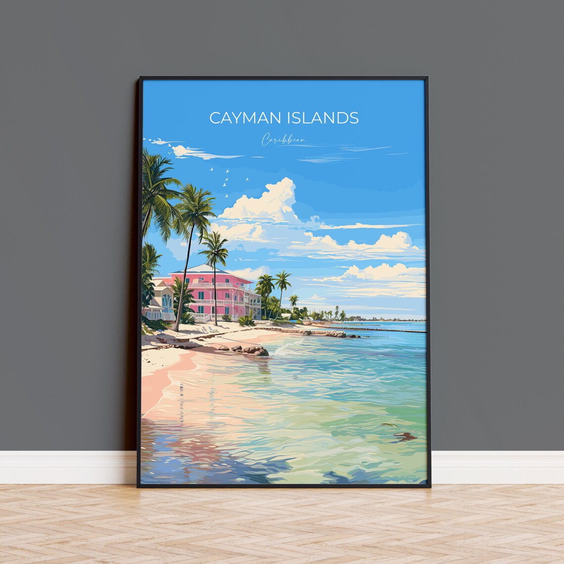 Cayman Islands Travel Poster, Caribbean Wall Art