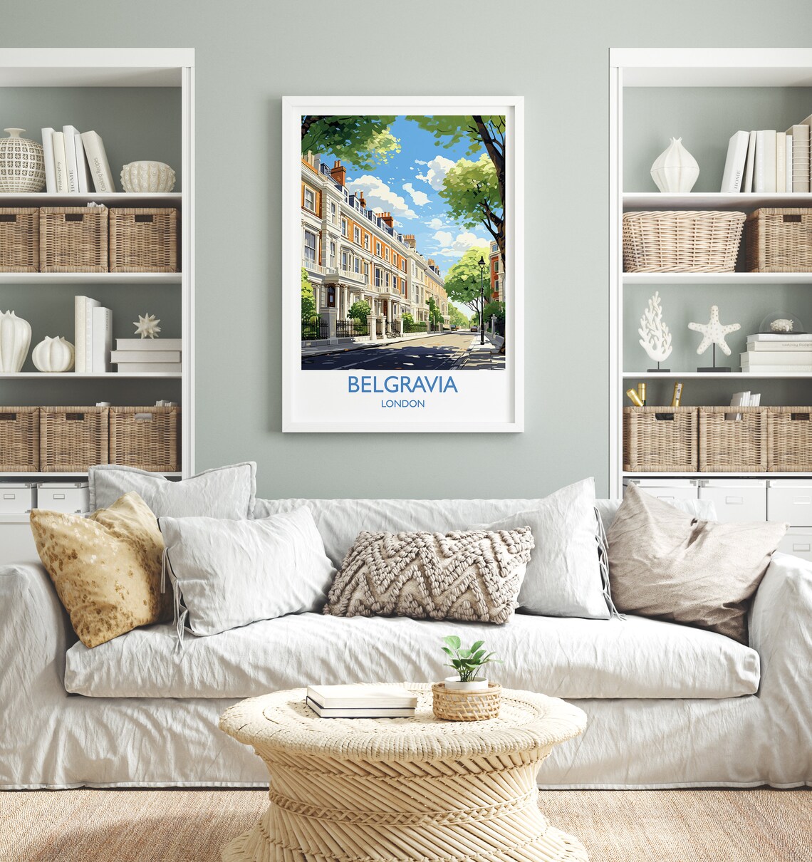 Belgravia London Stucco Terrace Avenue Travel Poster Wall Decor - Image 4