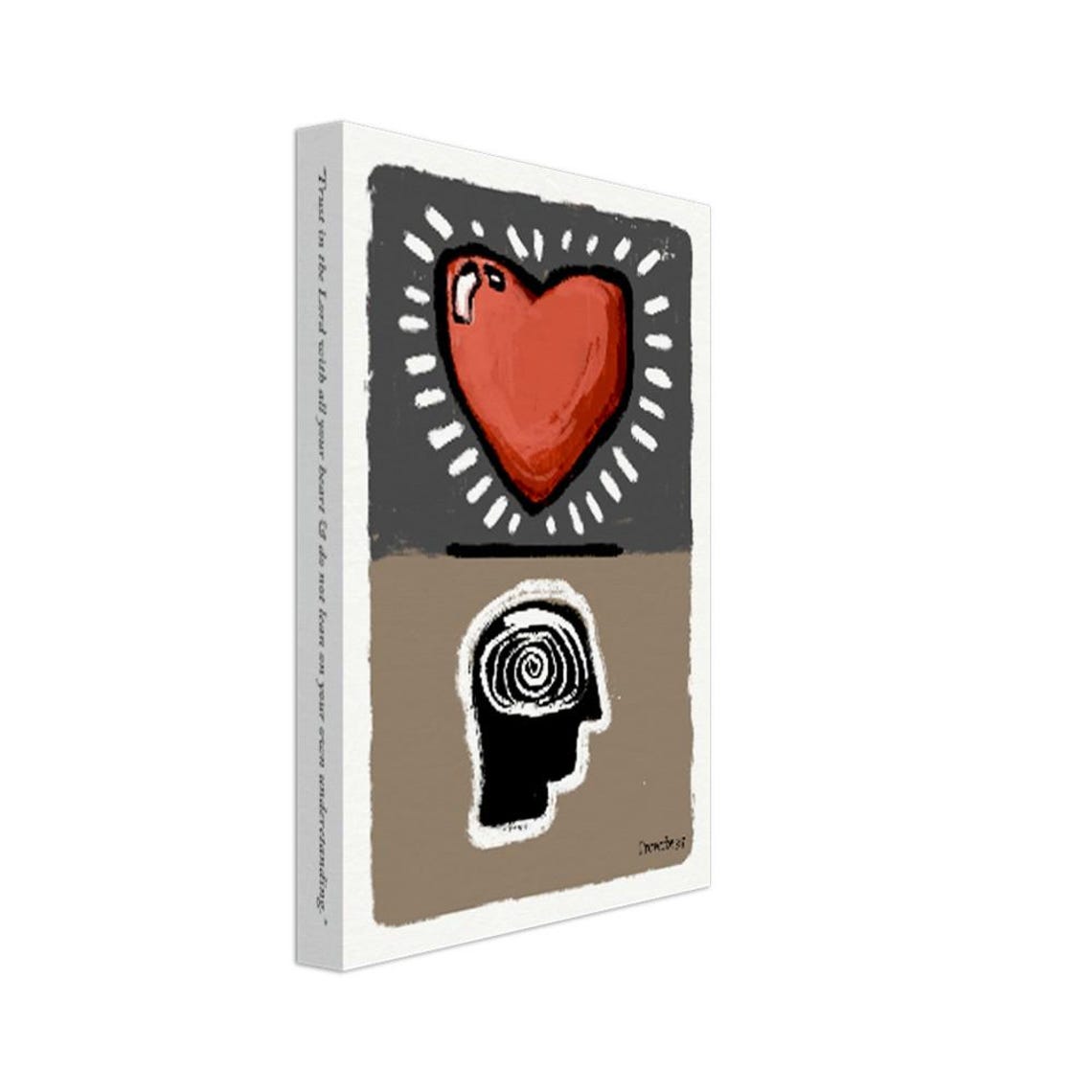 Trust In The Lord With All Your Heart Bible Illustration Art Scripture Wall Art Unique Art With Bible Verse On Side - Image 2