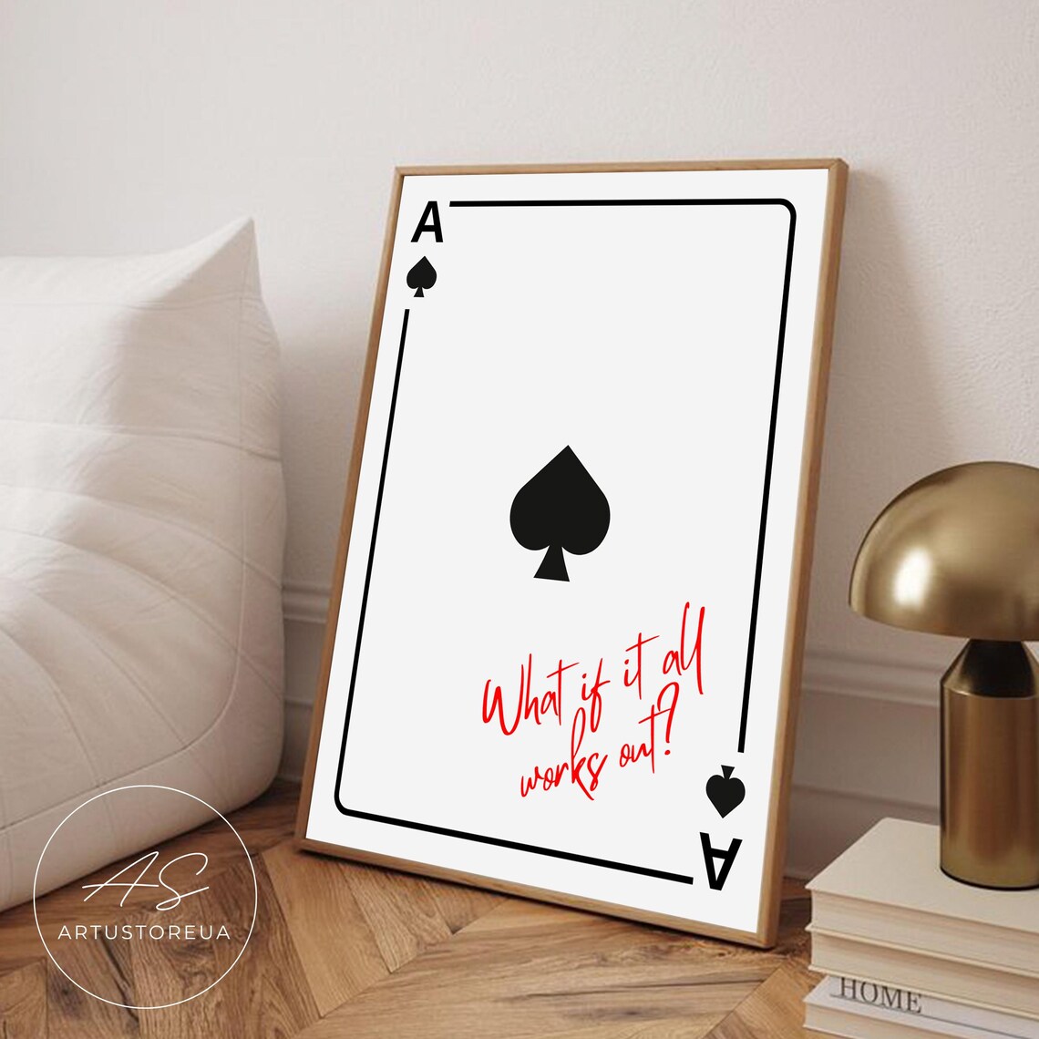 Ace Of Spades Motivational Poster Print, Minimalist