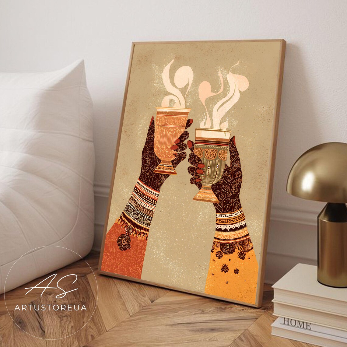 Chai Print, Vintage Traditional Illustration Poster