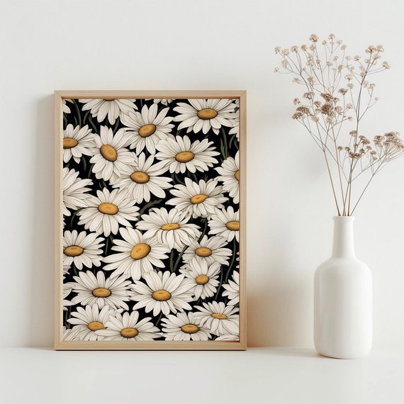 Daisy Wall Decor Print For Posters Botanical Art Spring Home Summer Flower Jpg Sg70
