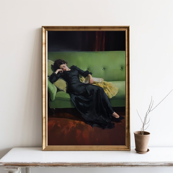 Young Woman Portrait, Vintage Moody Wall Art