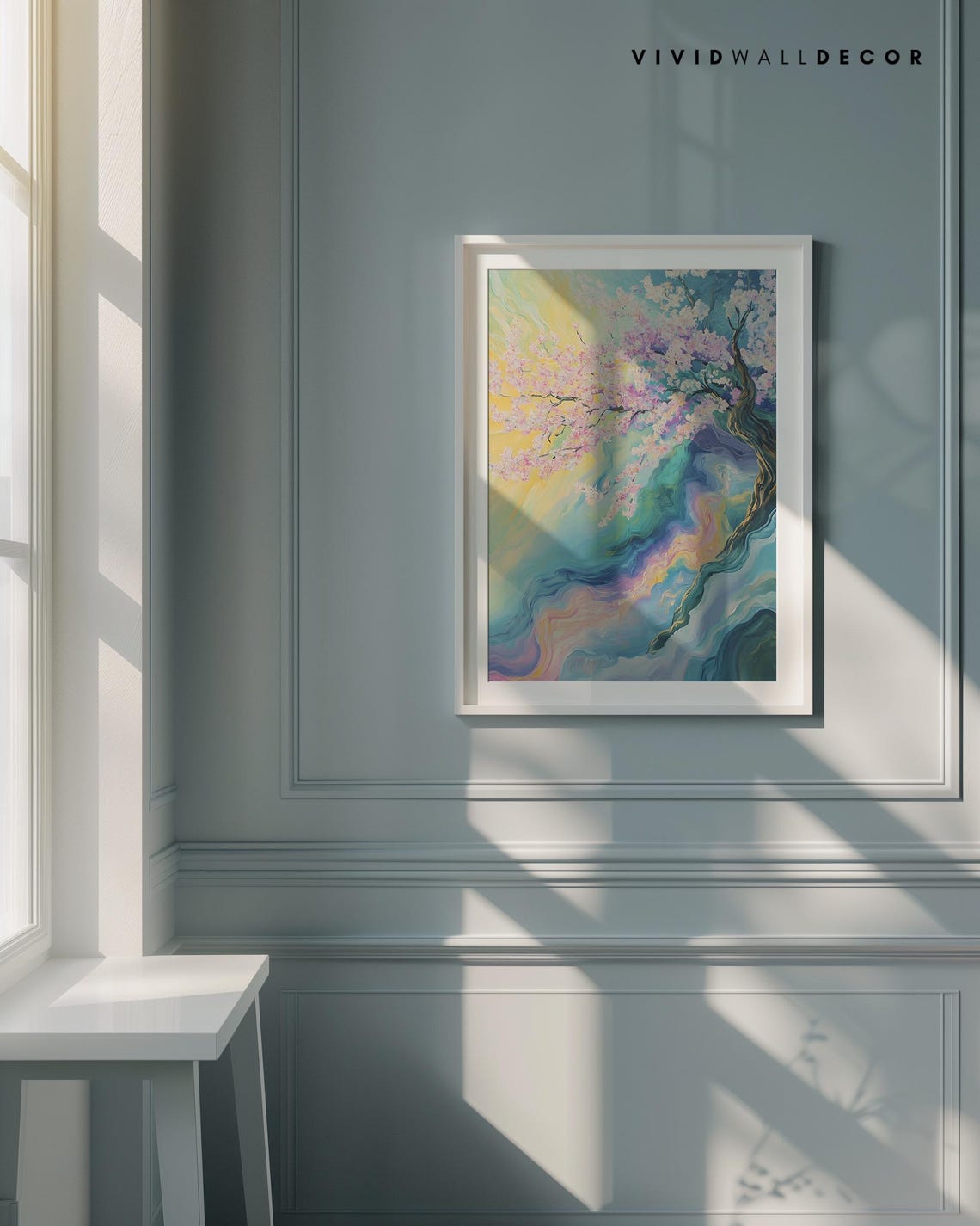 Dreamy Surreal Cherry Blossom Pastel Abstract Tree Art Poster - Image 4