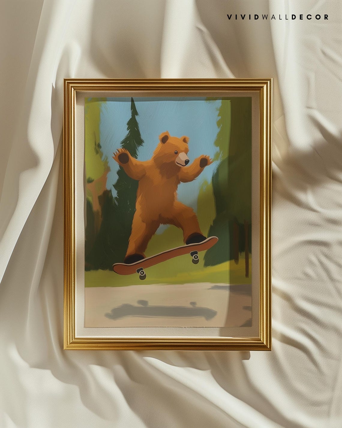 Bear Skater Print Kids Wall Art Bright Colorful Prints Nursery Decor Boys And Girls Illustration Kids Playroom Cool Animal Gift For Kids - Image 2