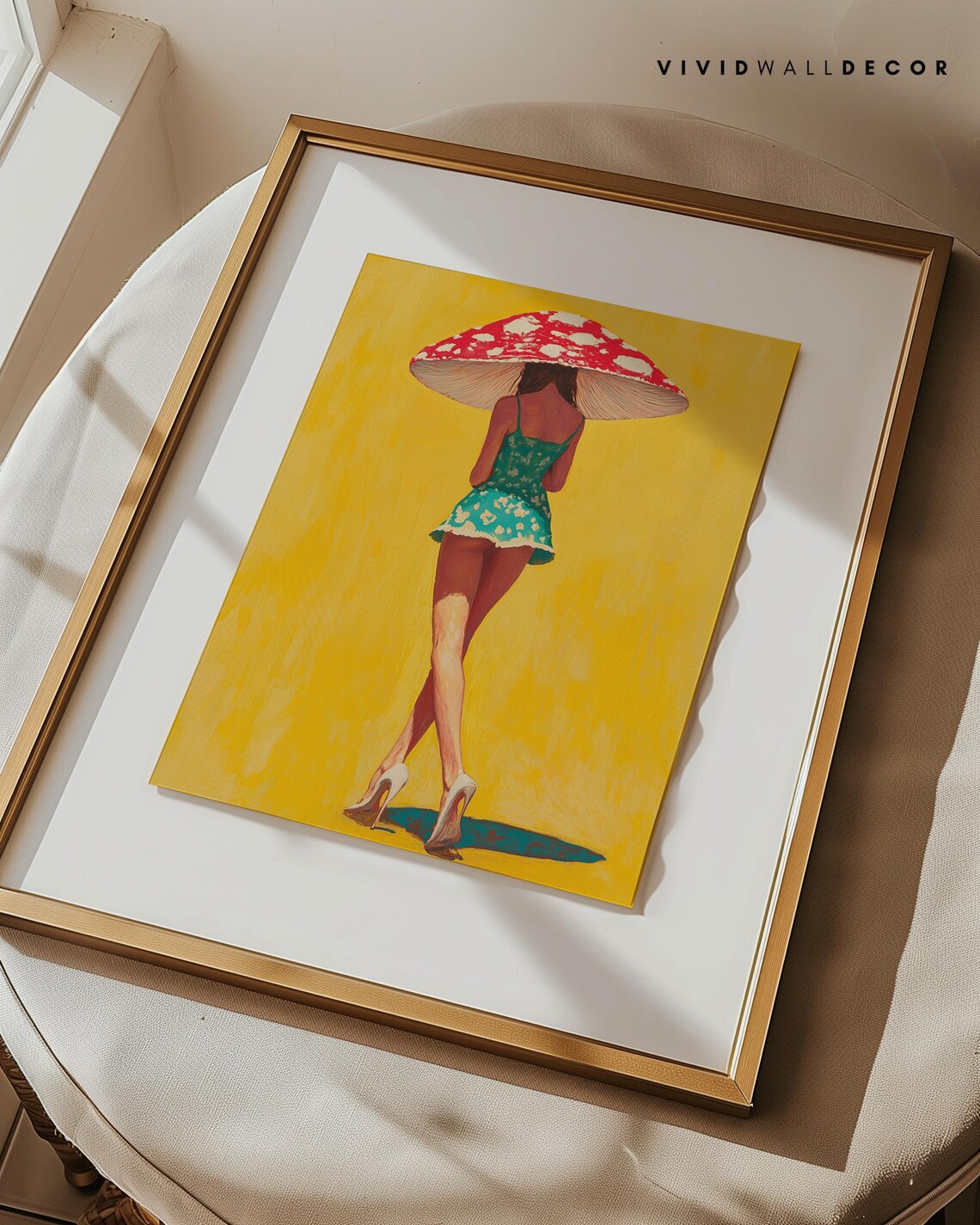 Whimsical Amanita Mushroom Woman, Surrealist Art Print - Image 2