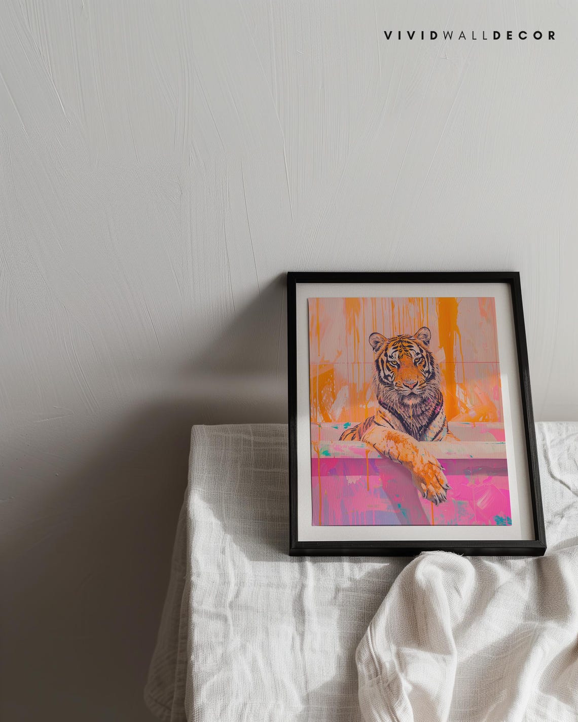 Tiger Relaxing In A Pink Bathtub Playful Bathroom Animal Poster - Image 3