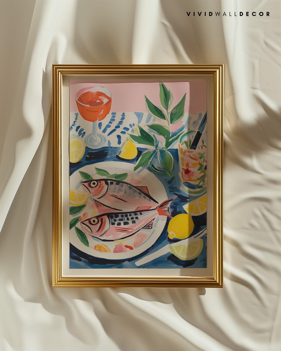 Vibrant Fish And Citrus Decor Kitchen Art Print Coastal Dining Wall Art Colorful Culinary Art Modern Coastal Kitchen Decor Dopamine Decor - Image 3