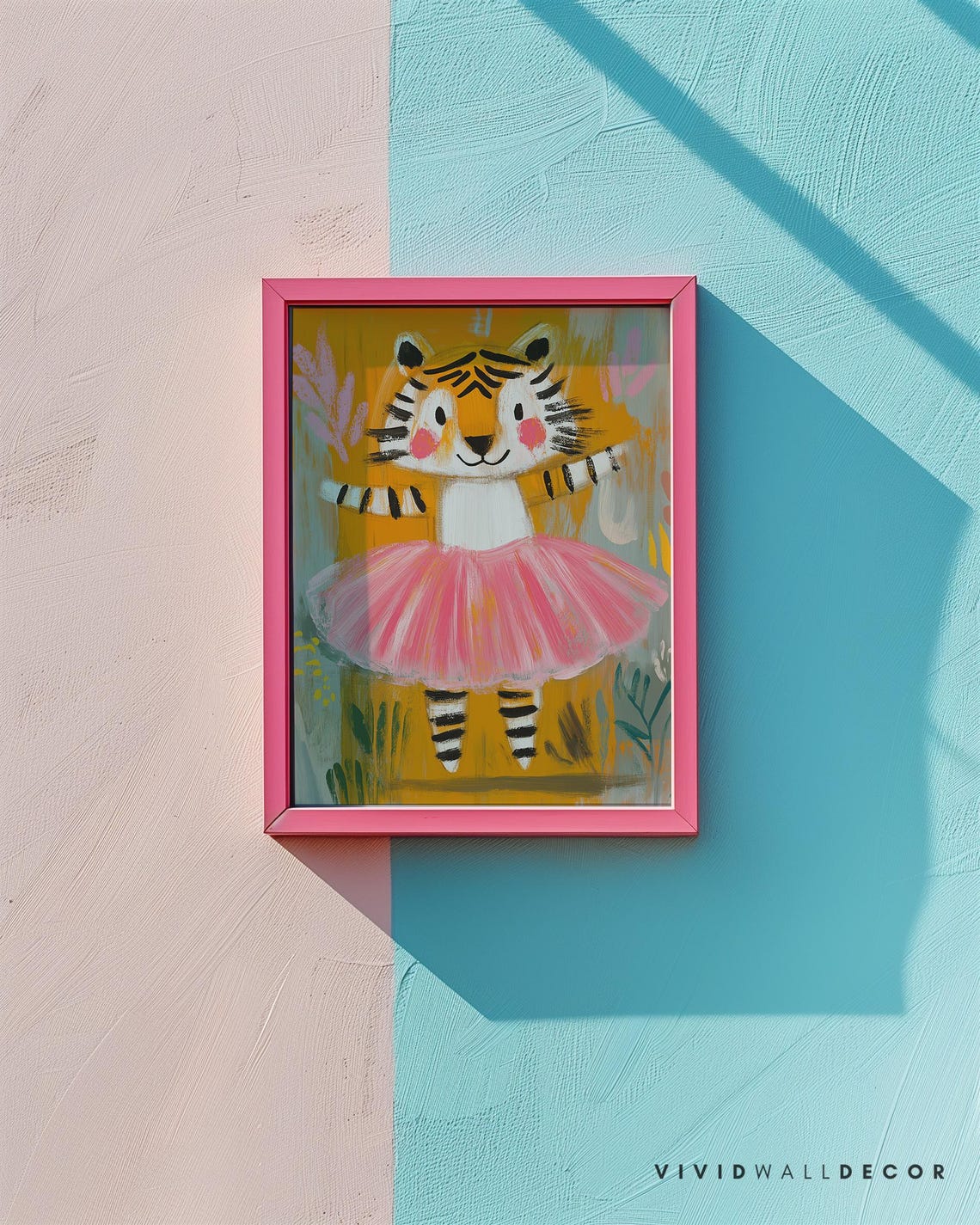 Cute Tiger Cub In Pink Tutu Adorable Kids Nursery Wall Poster - Image 2