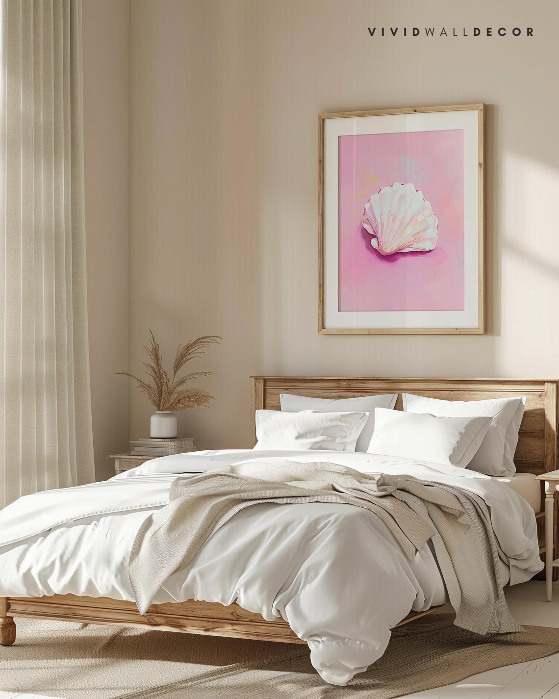 Pearly Pink Seashell on a Blush Background Coastal Decor Poster - Image 4