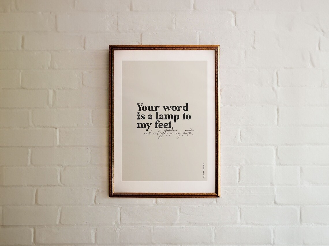 Psalm 119:105 Your Word Is A Lamp To My Feet Bible Verse Modern Poster - Image 3