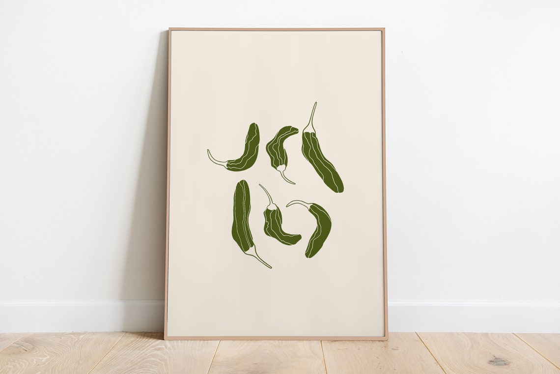 Shishito Peppers Print Pepper Wall Art Vegetable Poster Kitchen Wall Art Kitchen Decor Peppers Poster - Image 2