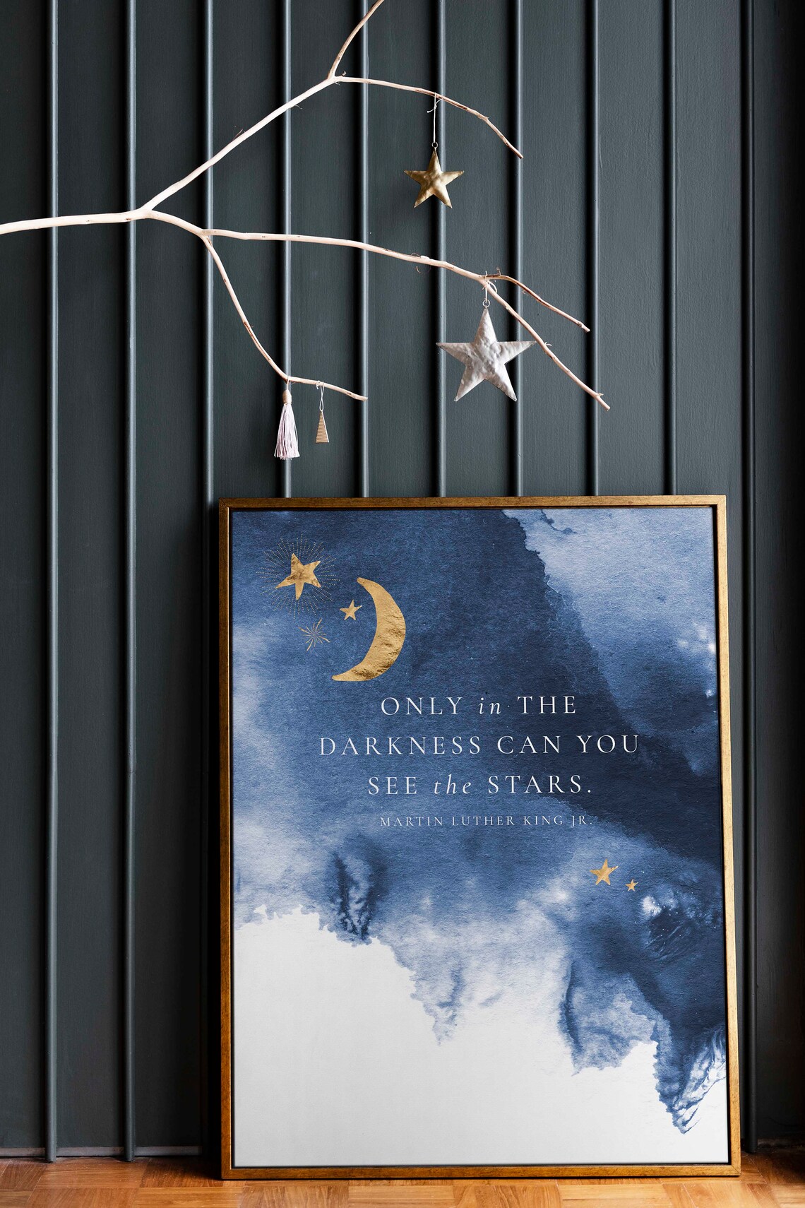 Martin Luther King Jr Darkness Stars Quote Navy Watercolor Poster - Image 5